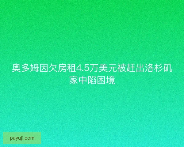 奥多姆因欠房租4.5万美元被赶出洛杉矶家中陷困境