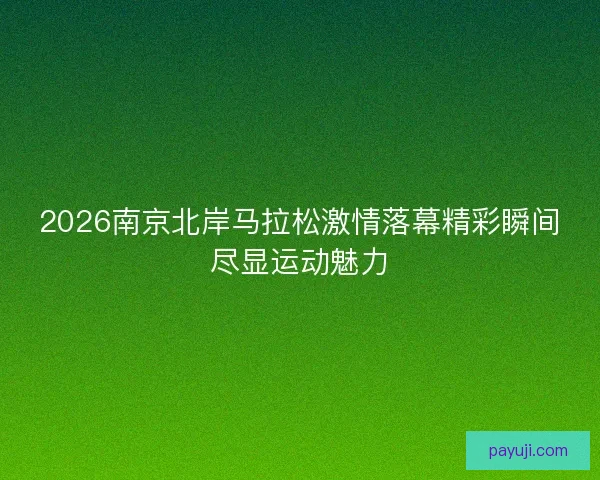 2026南京北岸马拉松激情落幕精彩瞬间尽显运动魅力